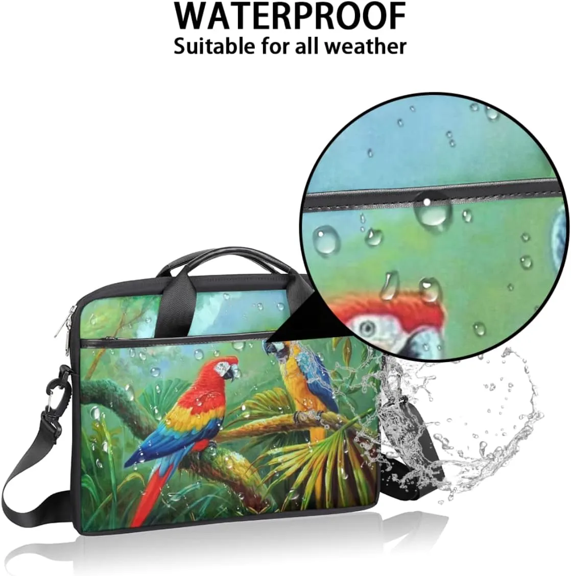 Love Lettering Doodle Laptop Shoulder Messenger Bag Waterproof Laptop Briefcase with Handle and Padded Strap Case Sleeve