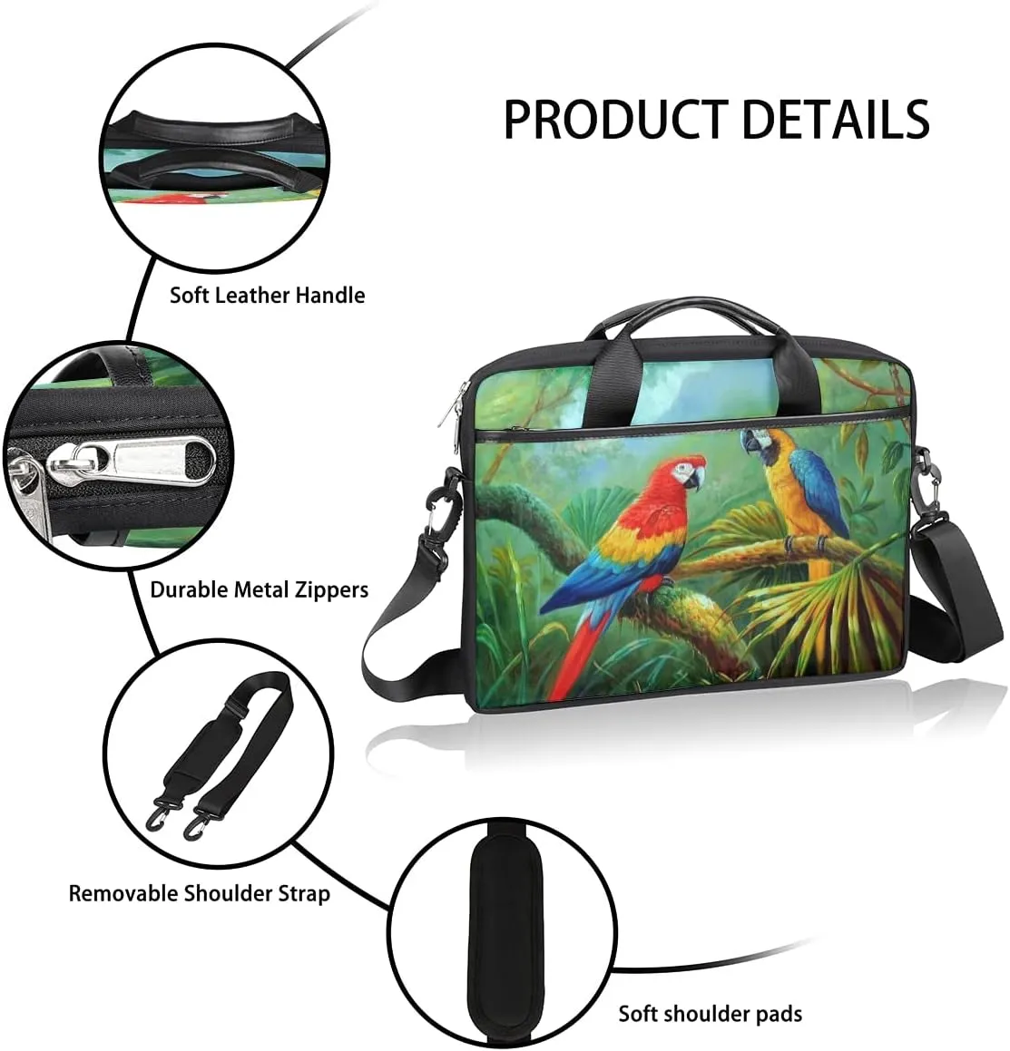Love Lettering Doodle Laptop Shoulder Messenger Bag Waterproof Laptop Briefcase with Handle and Padded Strap Case Sleeve