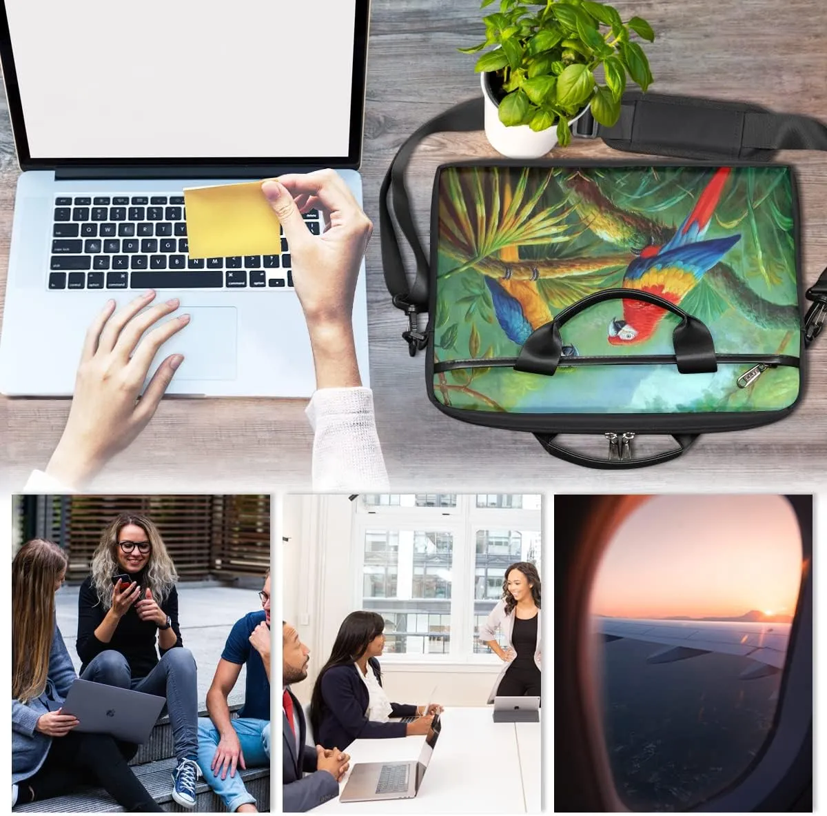Love Lettering Doodle Laptop Shoulder Messenger Bag Waterproof Laptop Briefcase with Handle and Padded Strap Case Sleeve