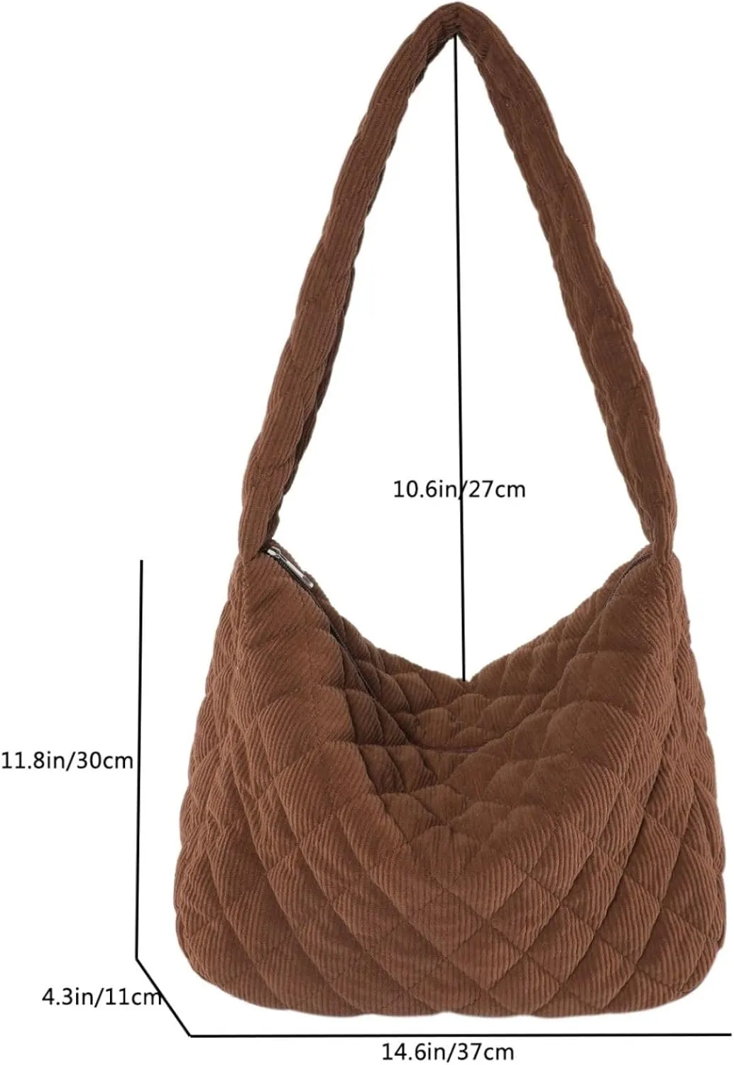 Makukke Corduroy Tote Bag - Women's Shoulder Handbag - Big Capacity Hobo - Casual Work Shopping