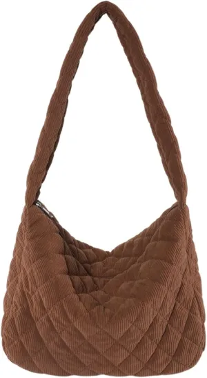 Makukke Corduroy Tote Bag - Women's Shoulder Handbag - Big Capacity Hobo - Casual Work Shopping