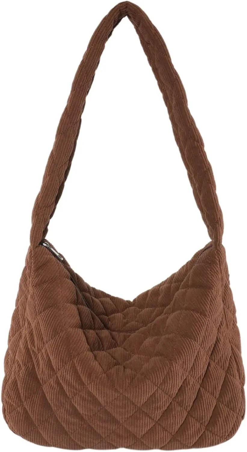 Makukke Corduroy Tote Bag - Women's Shoulder Handbag - Big Capacity Hobo - Casual Work Shopping