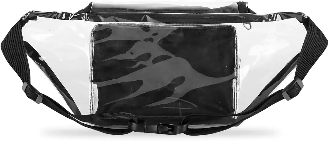 Maple Leaves Clear Bag Crossbody Clear Fanny Pack with Adjustable Strap Waterproof Transparent Waist Bag for Stadium Events, Hiking, Running