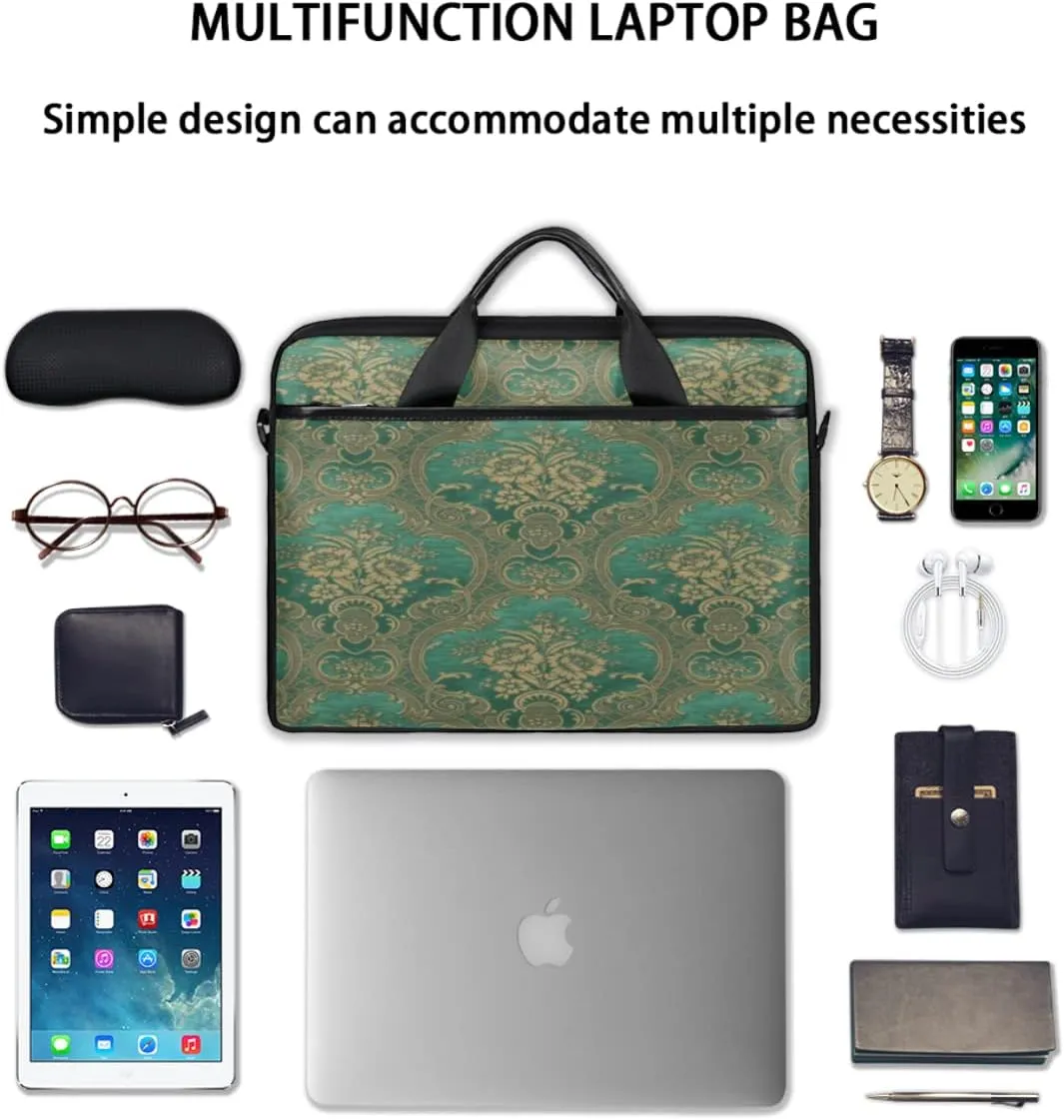 Marble Texture Printed Laptop Shoulder Messenger Bag Waterproof Laptop Briefcase with Handle and Padded Strap Case Sleeve