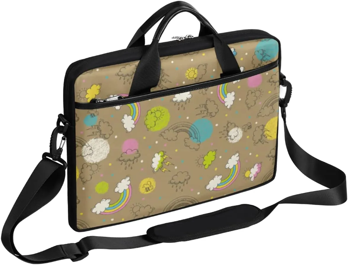 Marine Nautical Violet Pink Blue Laptop Shoulder Messenger Bag Waterproof Laptop Briefcase Handle Padded Strap