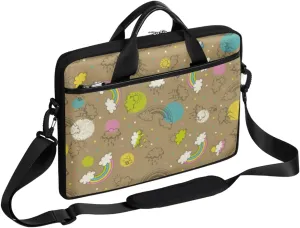 Marine Nautical Violet Pink Blue Laptop Shoulder Messenger Bag Waterproof Laptop Briefcase Handle Padded Strap