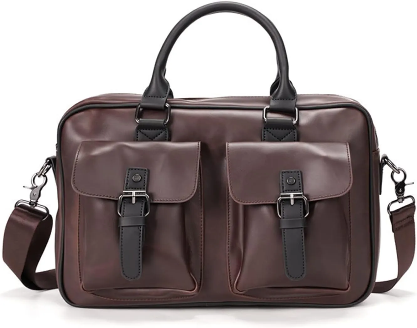 Messenger Bag, PU Leather Men's Briefcases 13inch Laptop Bag Office Bags for Men Document Business Shoulder Messenger Bag