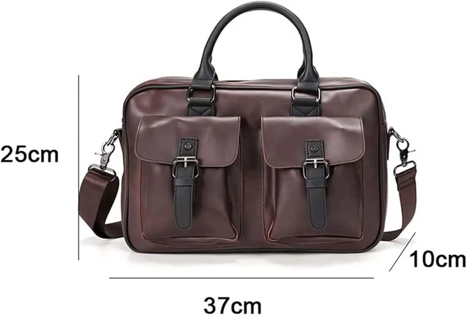 Messenger Bag, PU Leather Men's Briefcases 13inch Laptop Bag Office Bags for Men Document Business Shoulder Messenger Bag