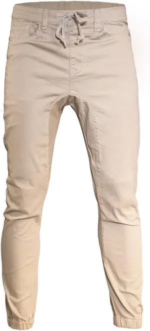 Minimal Clothing Men's Trendy Harem Twill Slim Fit Jogger Pants, Dc-khaki, Medium