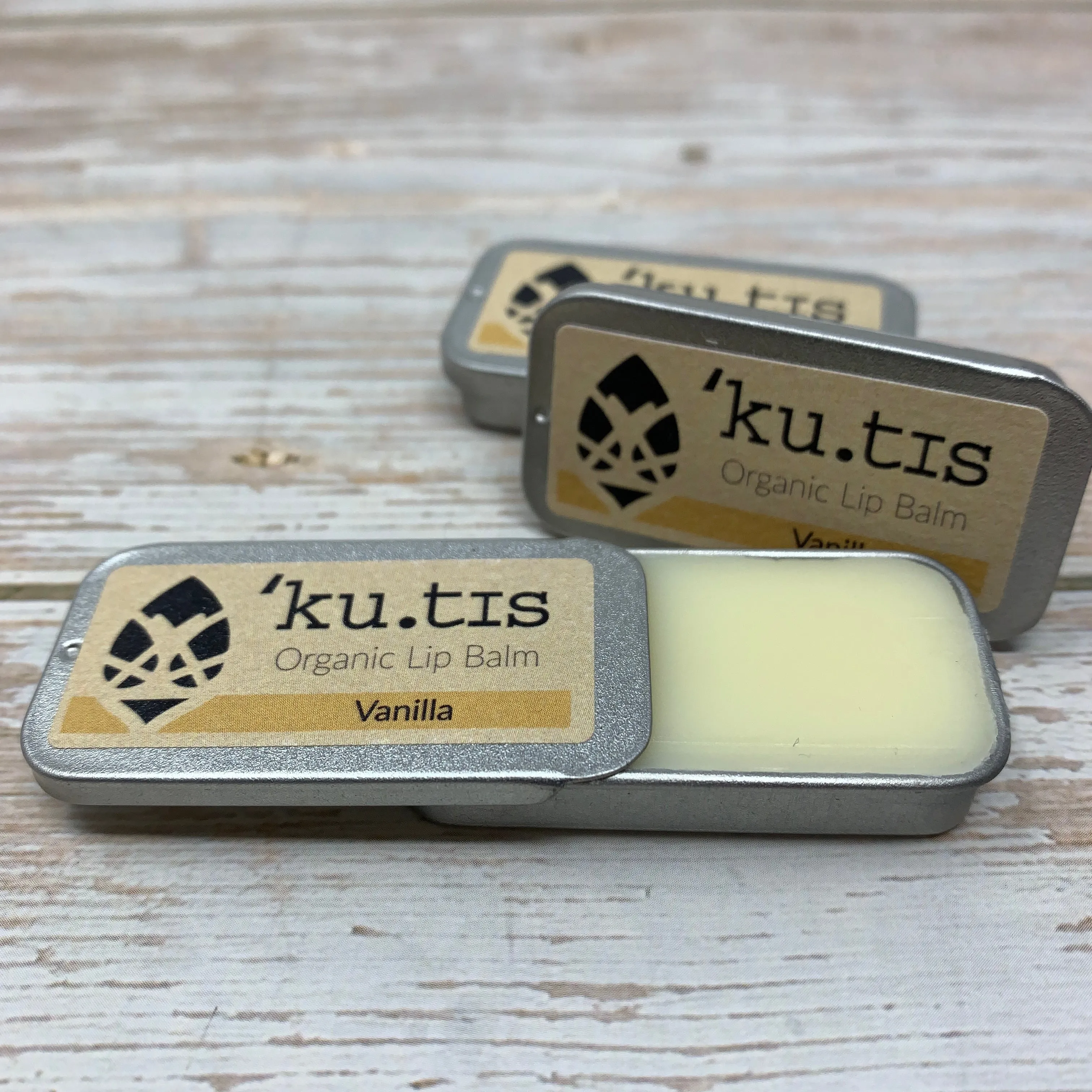 Natural Lip Balm, Plastic Free Lip Balm, Vanilla, Kutis