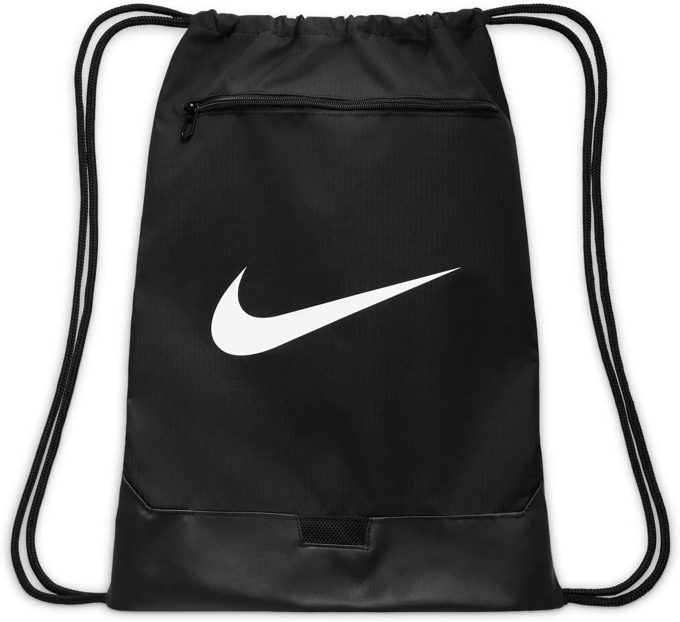Nike Brasilia 9.5 Training Gym Sack, Black/Black/White, Medium