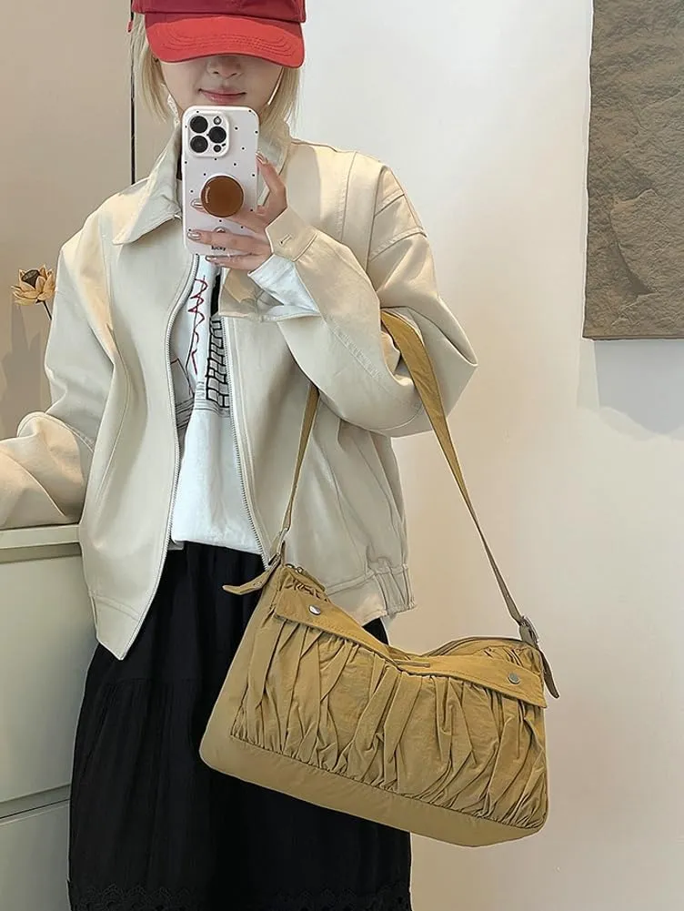Nylon Crossbody Bags for Women Floppy Handbags for Women Puffy Purse Shoulder Bag Hobo Bag Satchel for Work Travel 2025
