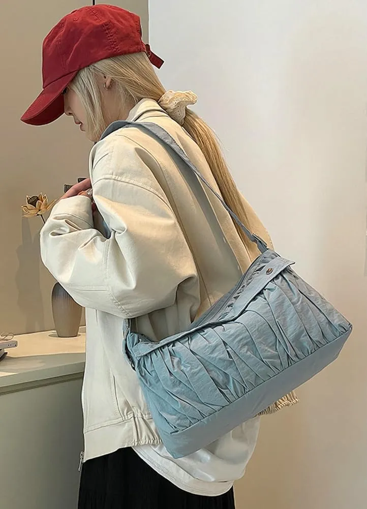 Nylon Crossbody Bags for Women Floppy Handbags for Women Puffy Purse Shoulder Bag Hobo Bag Satchel for Work Travel 2025