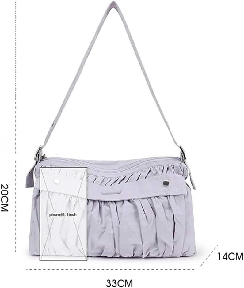 Nylon Crossbody Bags for Women Floppy Handbags for Women Puffy Purse Shoulder Bag Hobo Bag Satchel for Work Travel 2025