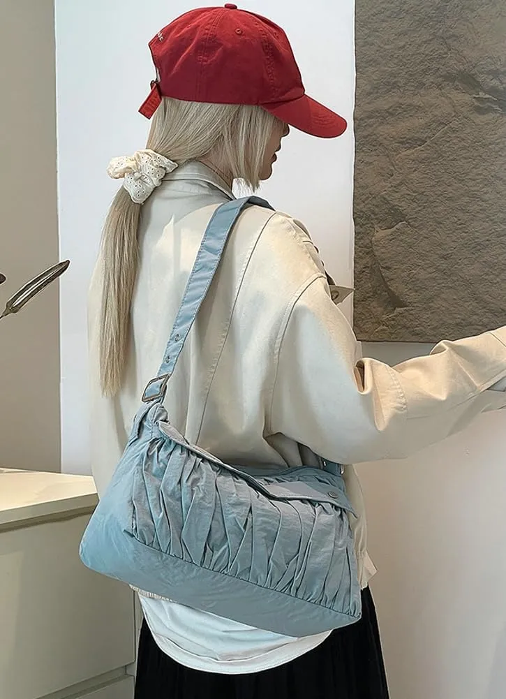 Nylon Crossbody Bags for Women Floppy Handbags for Women Puffy Purse Shoulder Bag Hobo Bag Satchel for Work Travel 2025