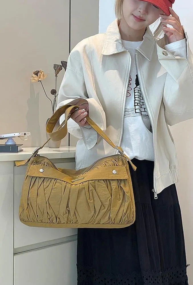 Nylon Crossbody Bags for Women Floppy Handbags for Women Puffy Purse Shoulder Bag Hobo Bag Satchel for Work Travel 2025