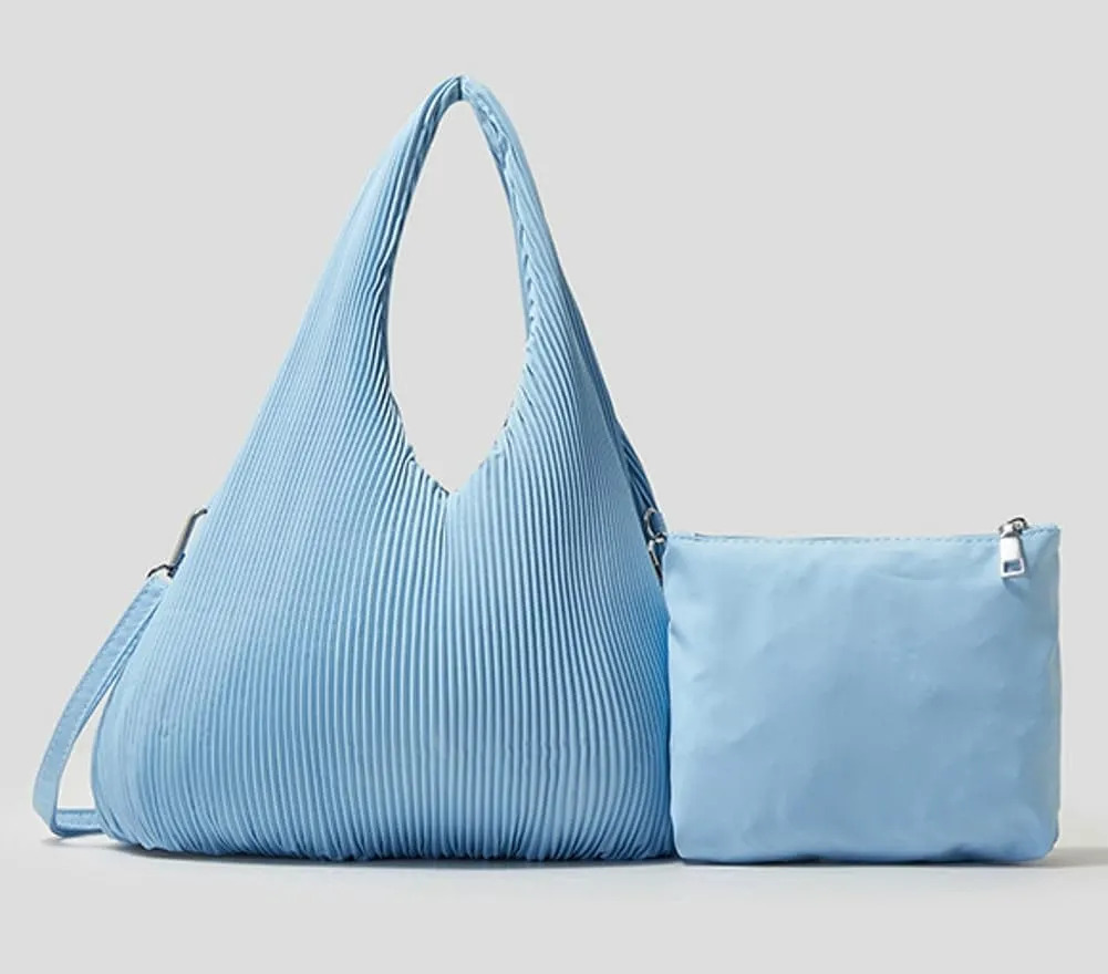 Nylon Hobo Bags Purse for Women Slouchy Satchel Handbag Casual Shoulder Bag Tote Bag Ruffle Crossbody Bags