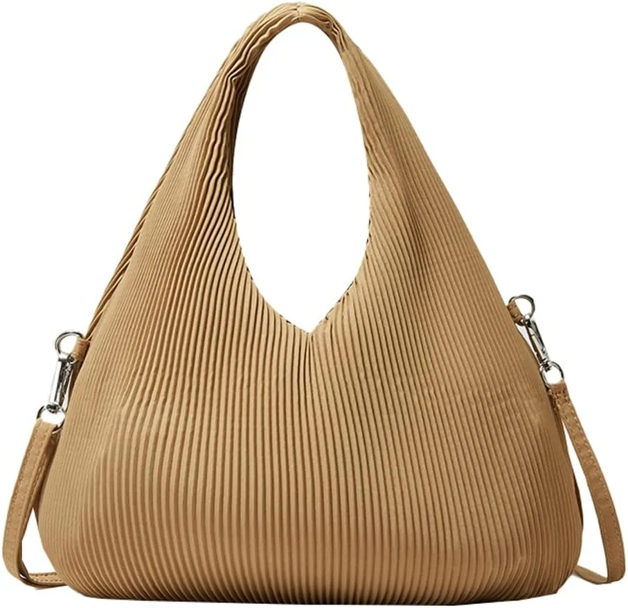 Nylon Hobo Bags Purse for Women Slouchy Satchel Handbag Casual Shoulder Bag Tote Bag Ruffle Crossbody Bags