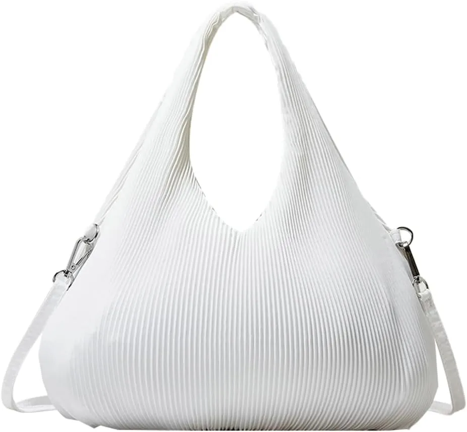 Nylon Hobo Bags Purse for Women Slouchy Satchel Handbag Casual Shoulder Bag Tote Bag Ruffle Crossbody Bags