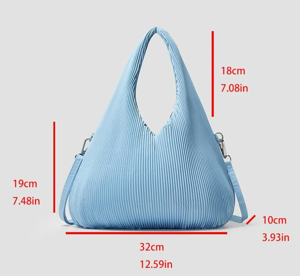 Nylon Hobo Bags Purse for Women Slouchy Satchel Handbag Casual Shoulder Bag Tote Bag Ruffle Crossbody Bags