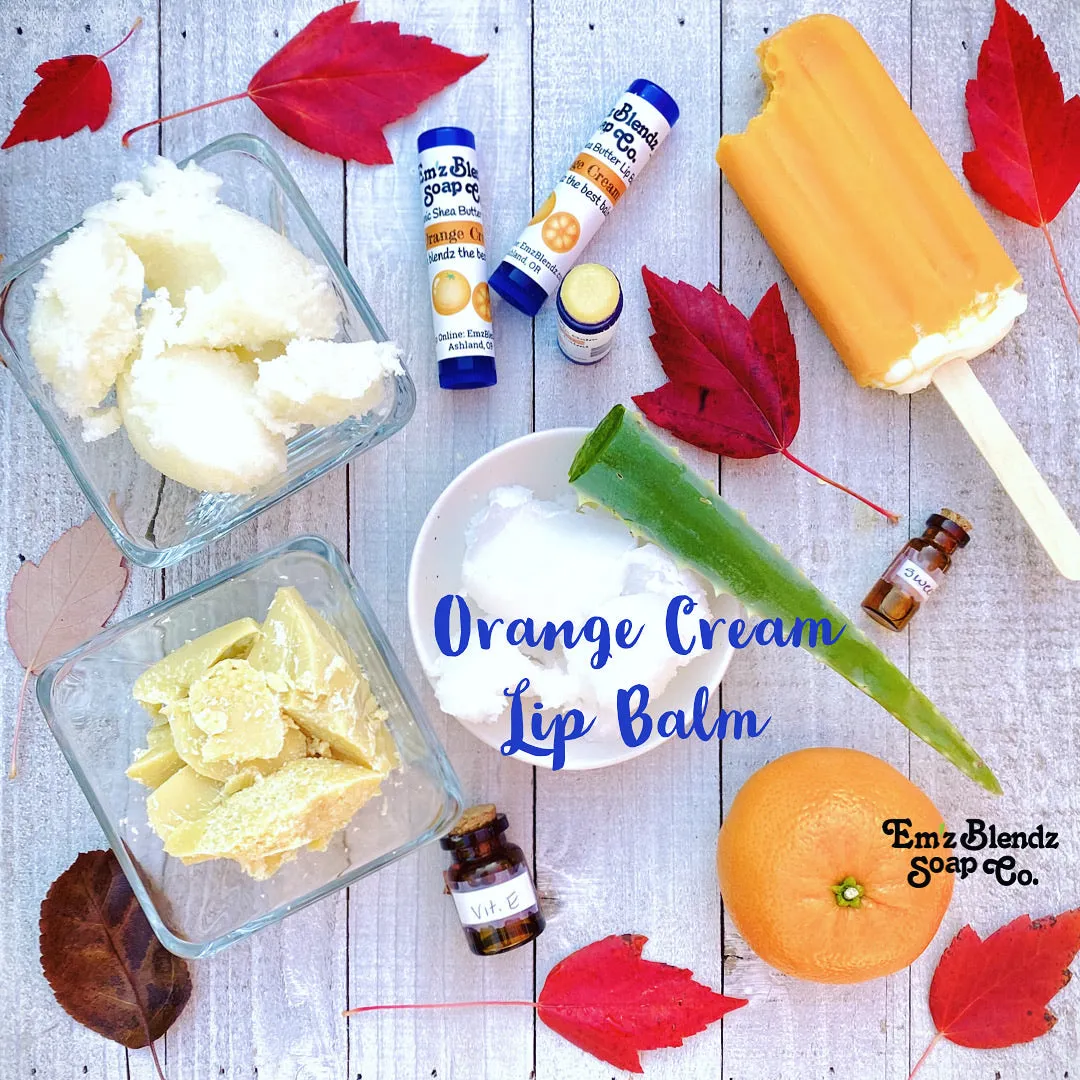 Orange Cream Lip Balm Therapy | Natural Healing for Dry Lips (Creamy Sweet Orange Flavor)