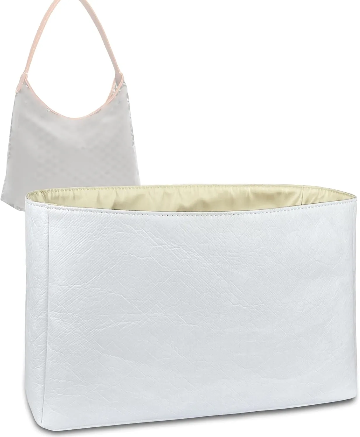 Organizer for Boheme Hobo Bag, Lightweight Insert, DupontPaper and Satin Silk Liner, 34 Interior Colors (Beige)