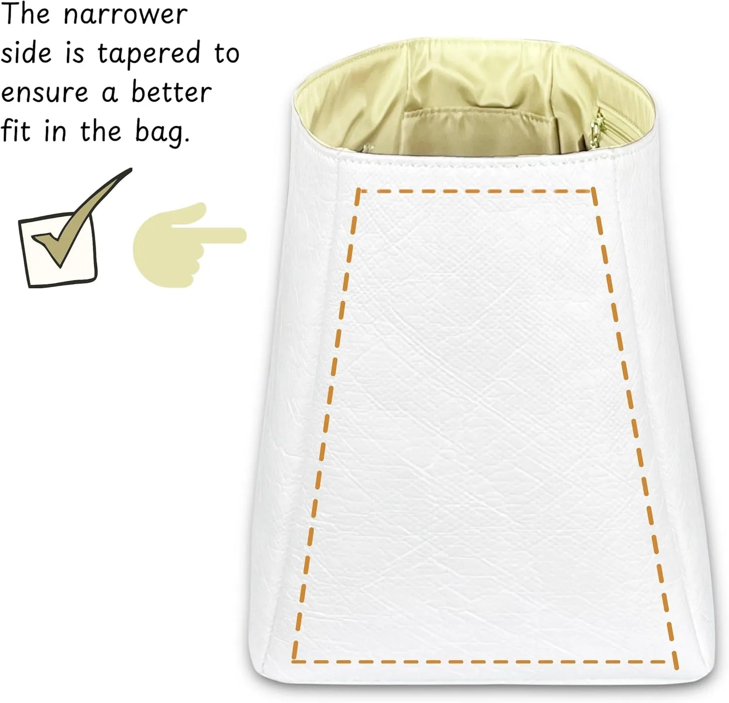 Organizer for Low Key Hobo PM/MM, Lightweight Bag Insert, DupontPaper and Satin Silk Liner, 34 Interior Colors (PM, Champagne)
