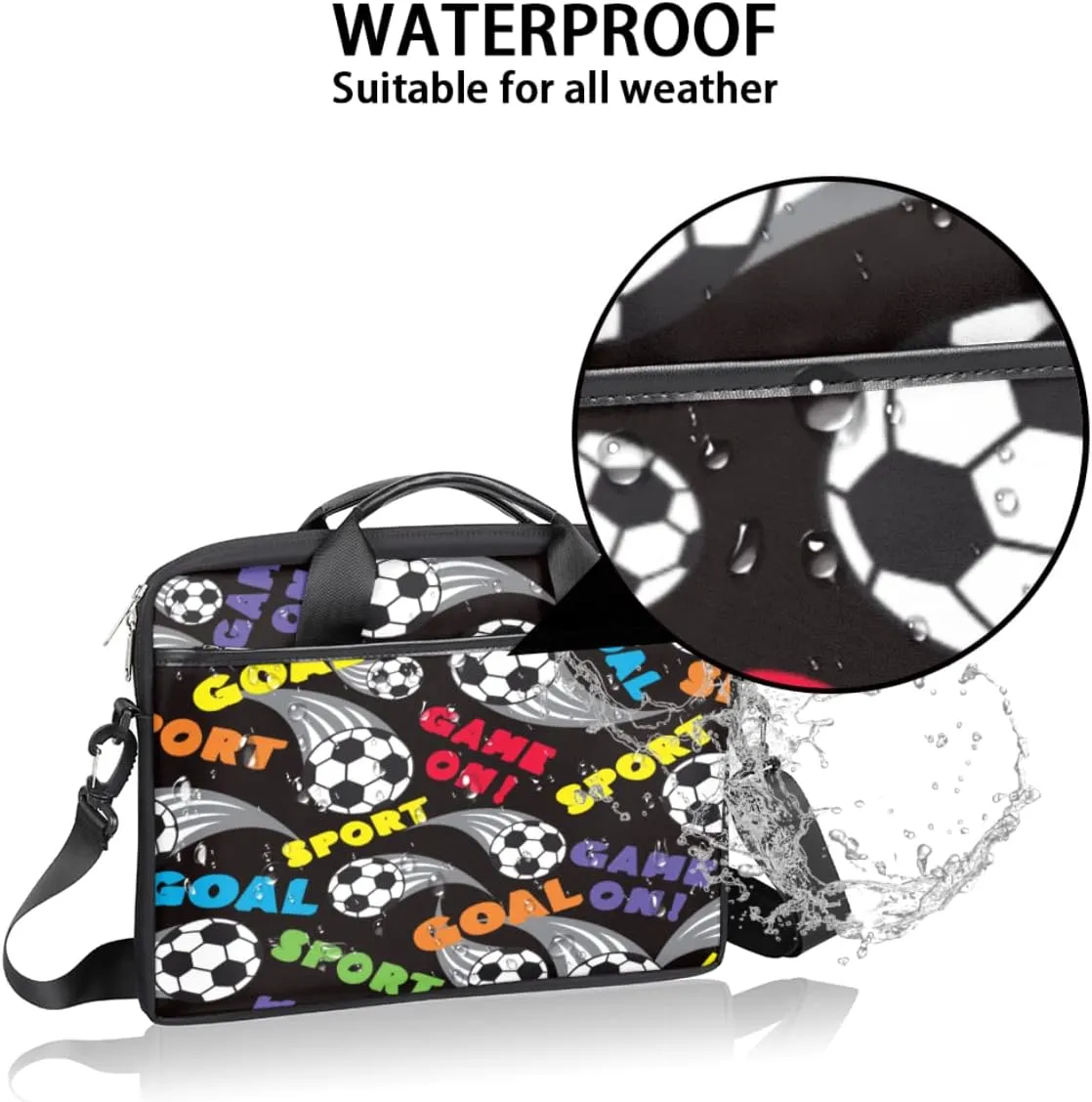 Ostrich Portrait Laptop Shoulder Messenger Bag Waterproof Laptop Briefcase Handle Padded Strap