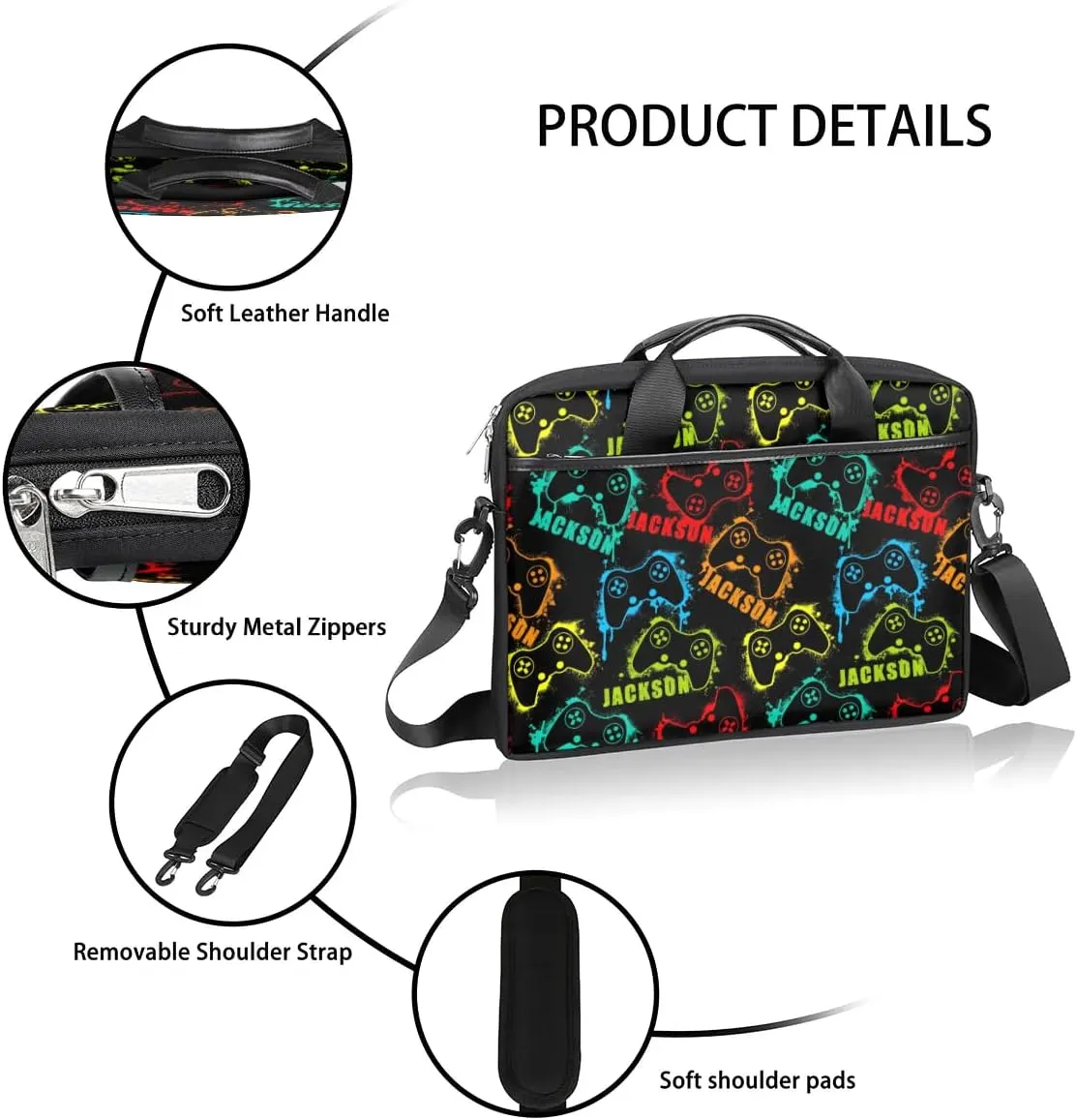Personalized Game Laptop Bag Case Briefcases, Custom Computer Cases for Laptops, Tablet Shoulder Bag Carrying Case