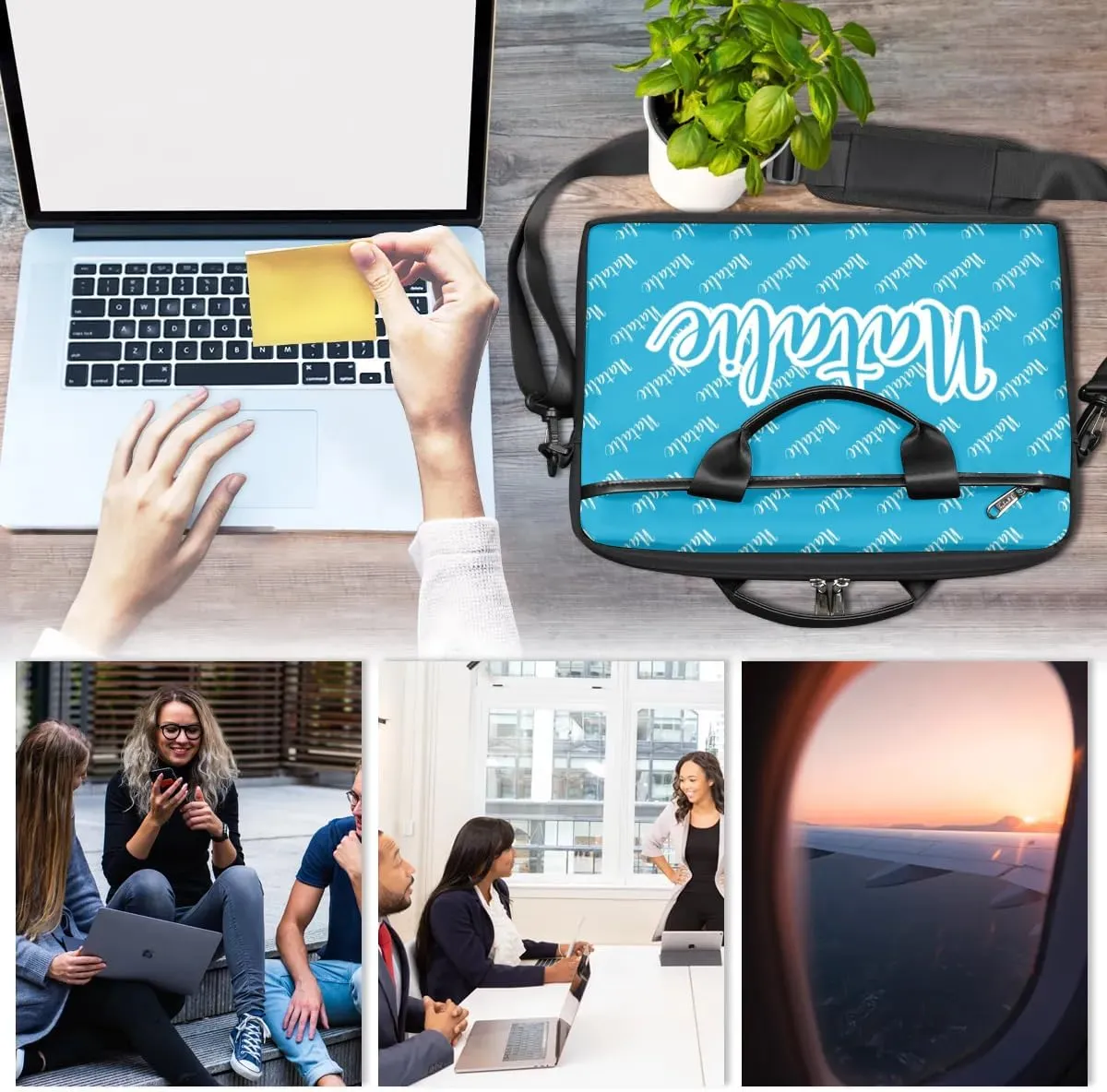 Personalized Name Laptop Bag Case Briefcases for Man Woman, Custom Computer Cases for Laptops, Tablet Shoulder Bag