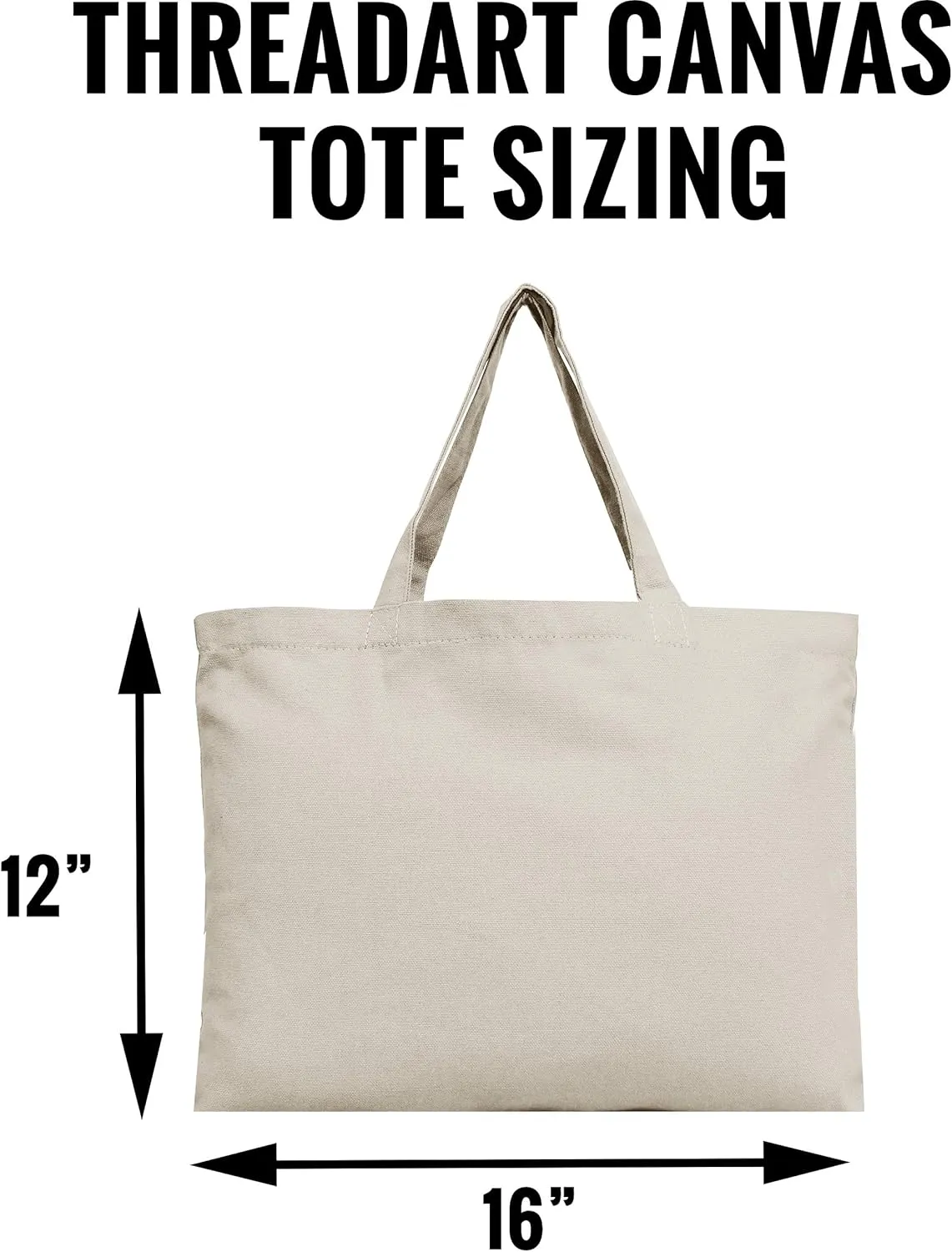 Personalized Tote Bags Customized with Embroidery Reusable Heavy Duty 100% Cotton Canvas by Threadart | for Crafts, Shopping, Groceries, Books, Beach Bag, and More | Eco Friendly | 12x16 - Navy