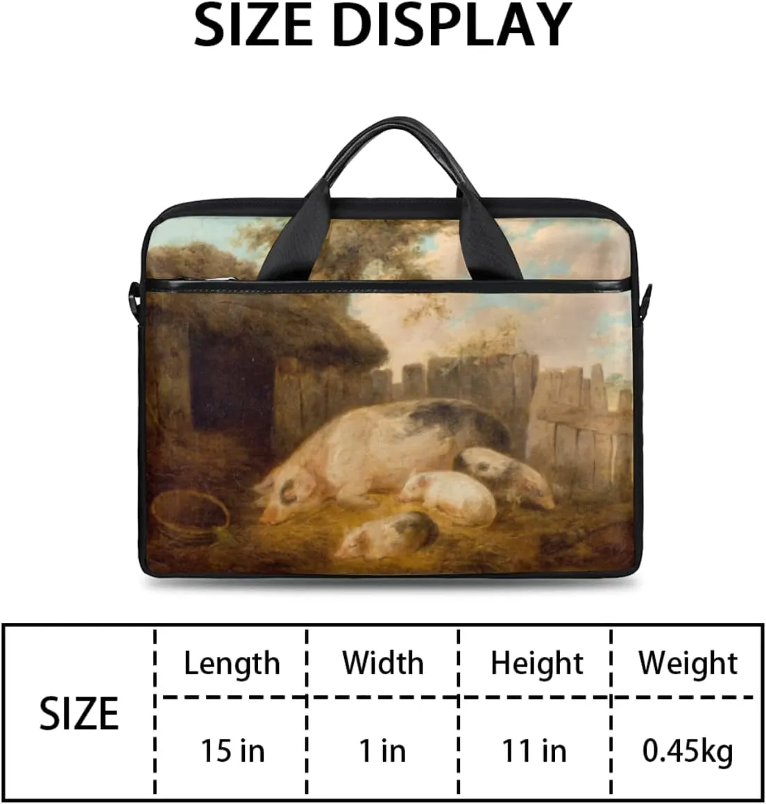 Pineapple Striped Background Laptop Shoulder Messenger Bag Waterproof Laptop Briefcase Handle Padded Strap