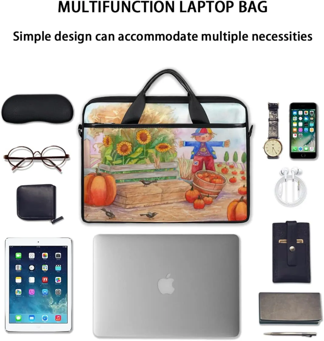 Pirate Skull Laptop Shoulder Messenger Bag Waterproof Laptop Briefcase Handle Padded Strap