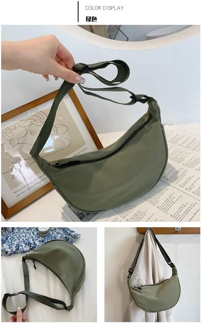 Portable Casual Hobos Chest Bag Cute Purse Canvas Crossbody Bags for Women