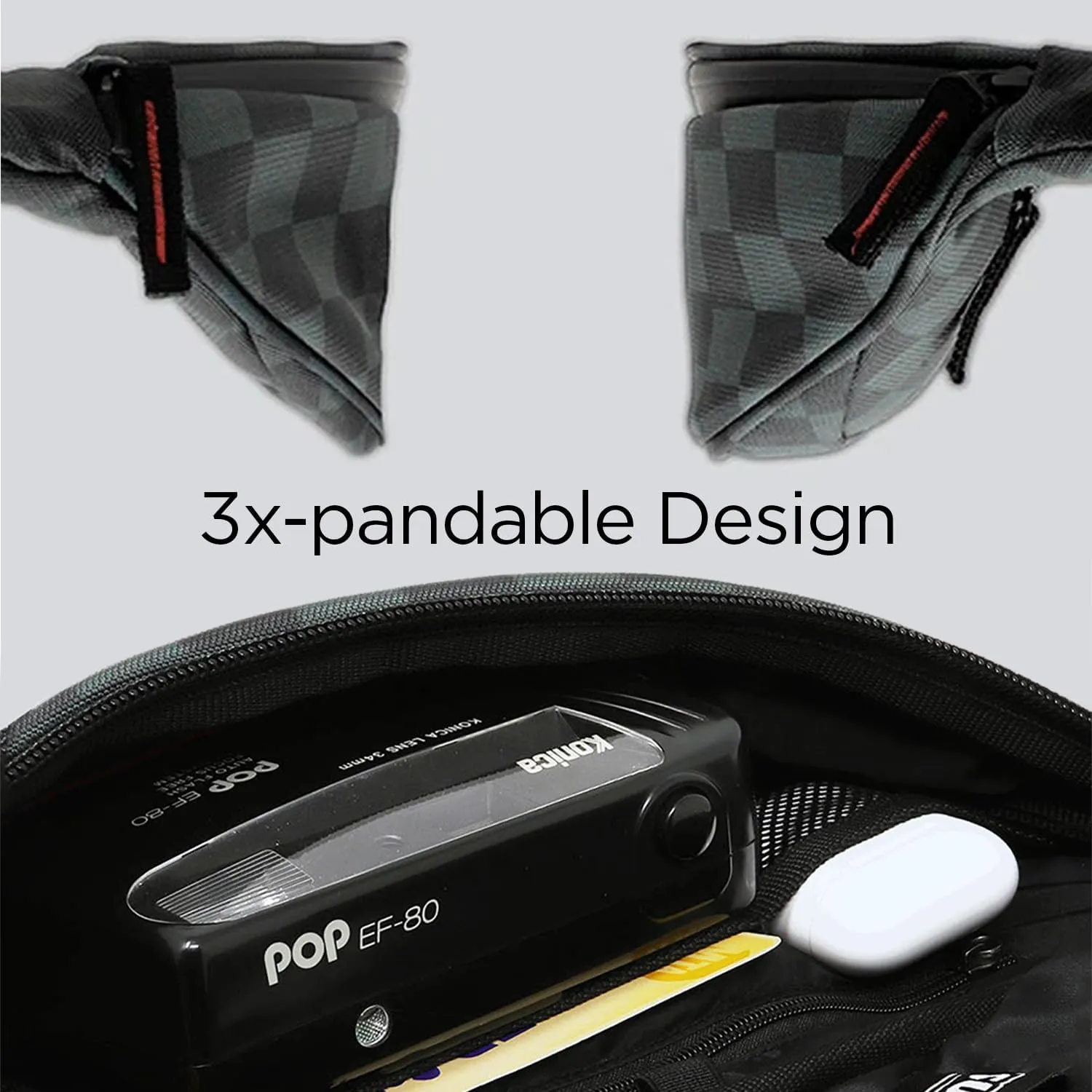 PRO Fanny Pack for Men Women - YKK Waterproof Zipper & Fabric, Crossbody Bag Waist Pack, Belt Bag for Travel Running Outdoor Hiking Cycling - Carry Any Phone, Wallet - Sticker Bomb