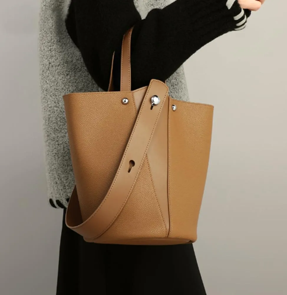 PU Leather Bucket Bag Women Trendy Crescent Hobo Bags Underarm Shoulder Bag Cute Crossbody Purse Summer Tote Handbag 2025