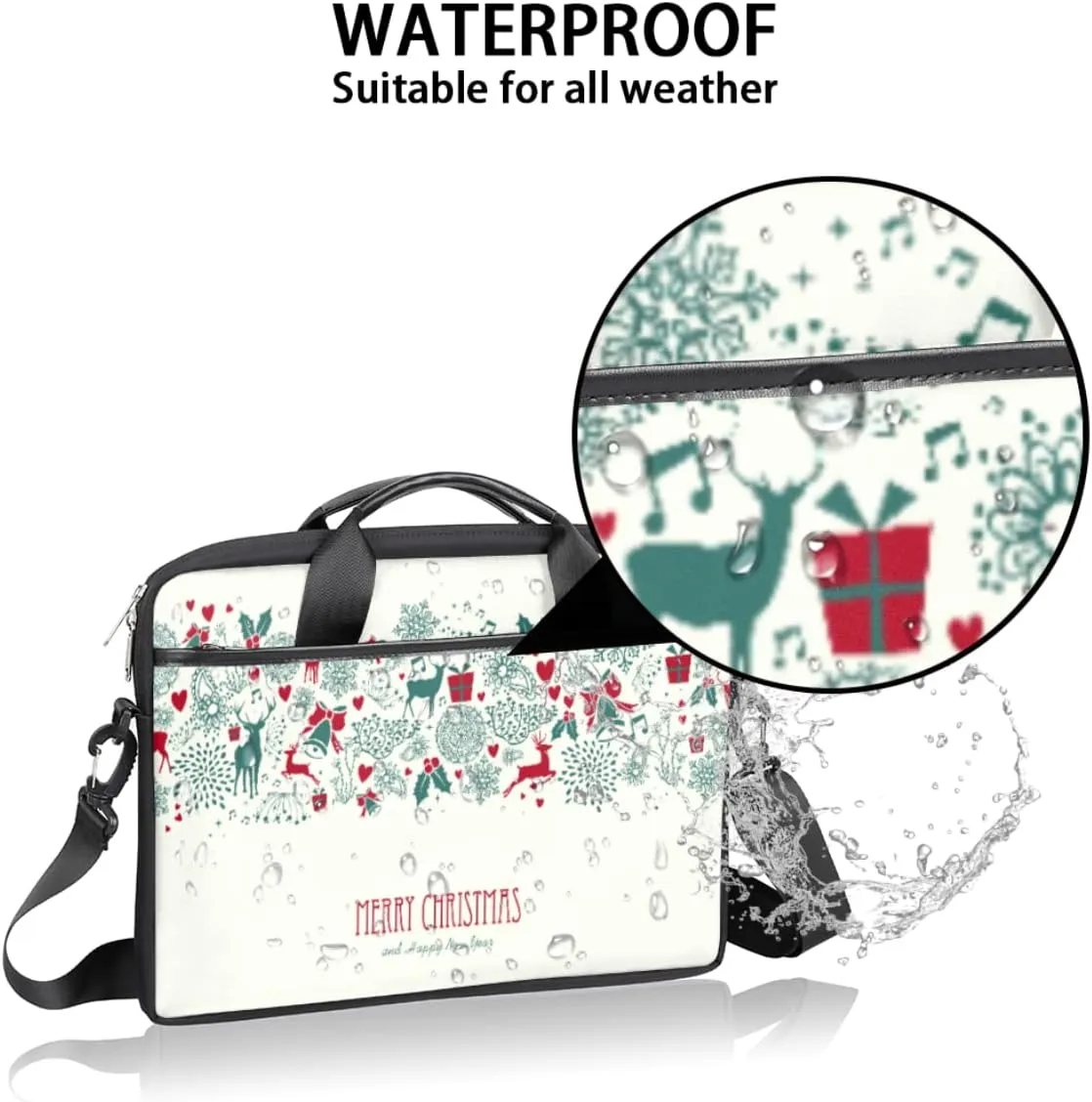Pumpkin Autumn Maple Leaves Laptop Shoulder Messenger Bag Waterproof Laptop Briefcase with Handle and Padded Strap