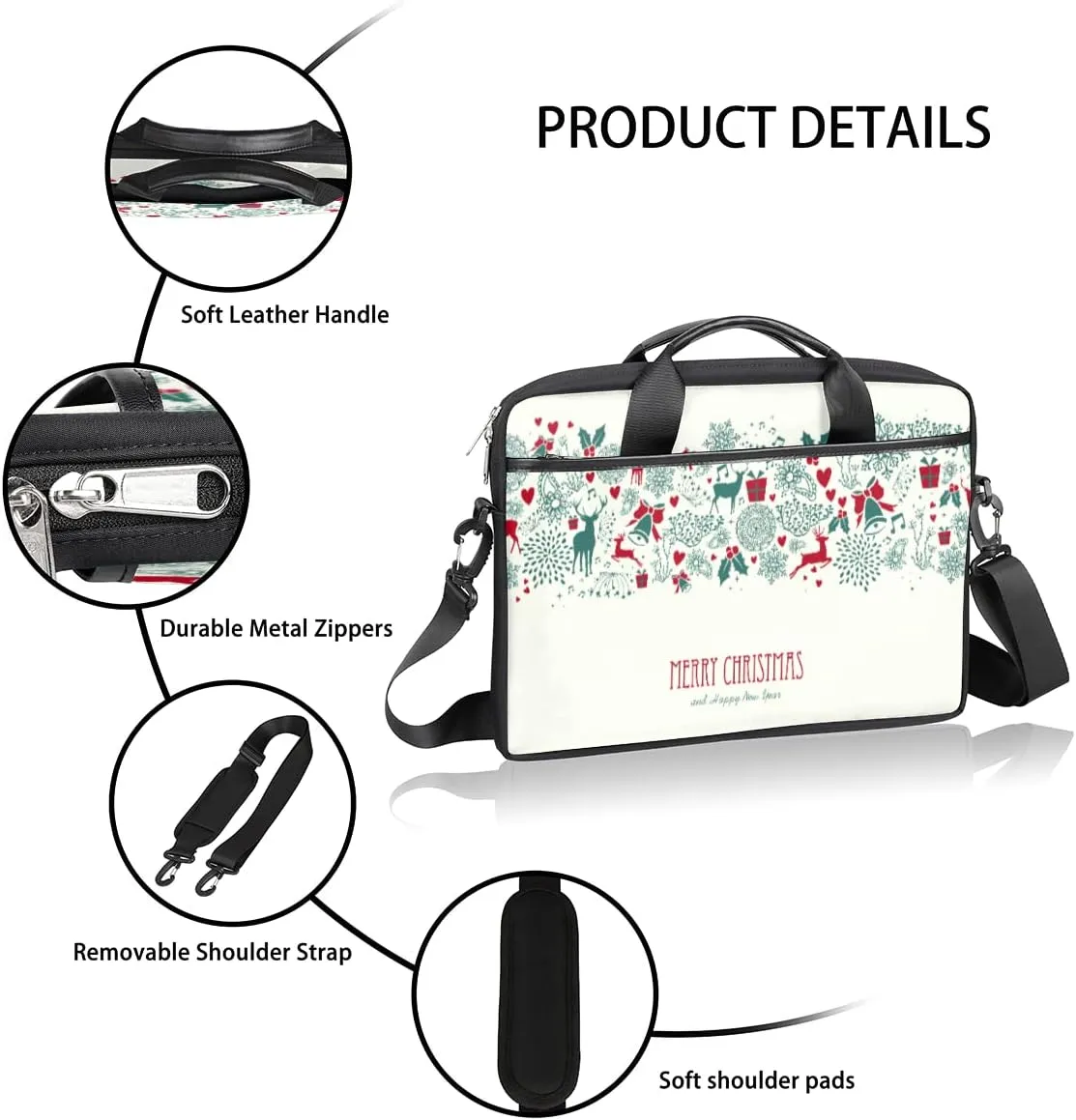 Pumpkin Autumn Maple Leaves Laptop Shoulder Messenger Bag Waterproof Laptop Briefcase with Handle and Padded Strap