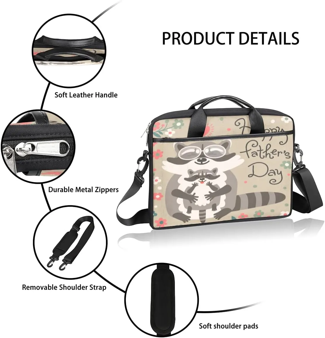Pumpkin Turkey Laptop Shoulder Messenger Bag Waterproof Laptop Briefcase Handle Padded Strap