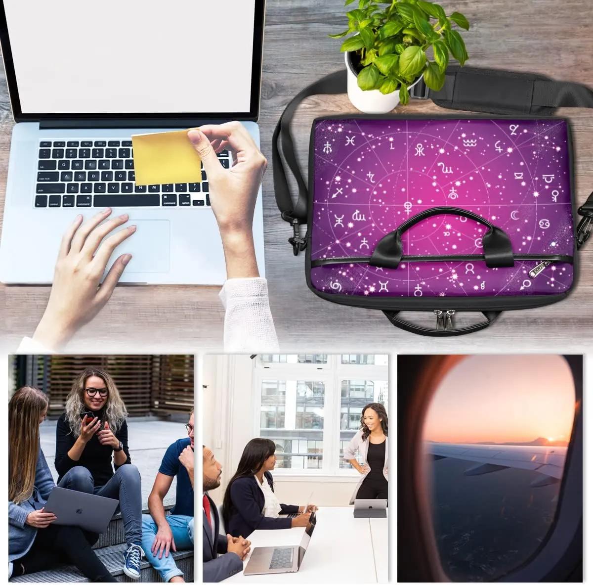Pumpkin Turkey Laptop Shoulder Messenger Bag Waterproof Laptop Briefcase Handle Padded Strap