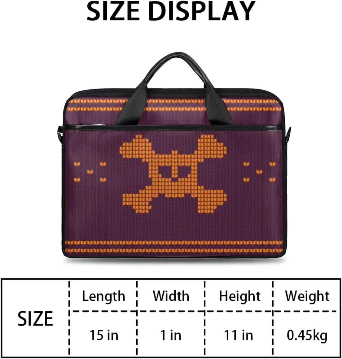 Pumpkin Turkey Laptop Shoulder Messenger Bag Waterproof Laptop Briefcase Handle Padded Strap