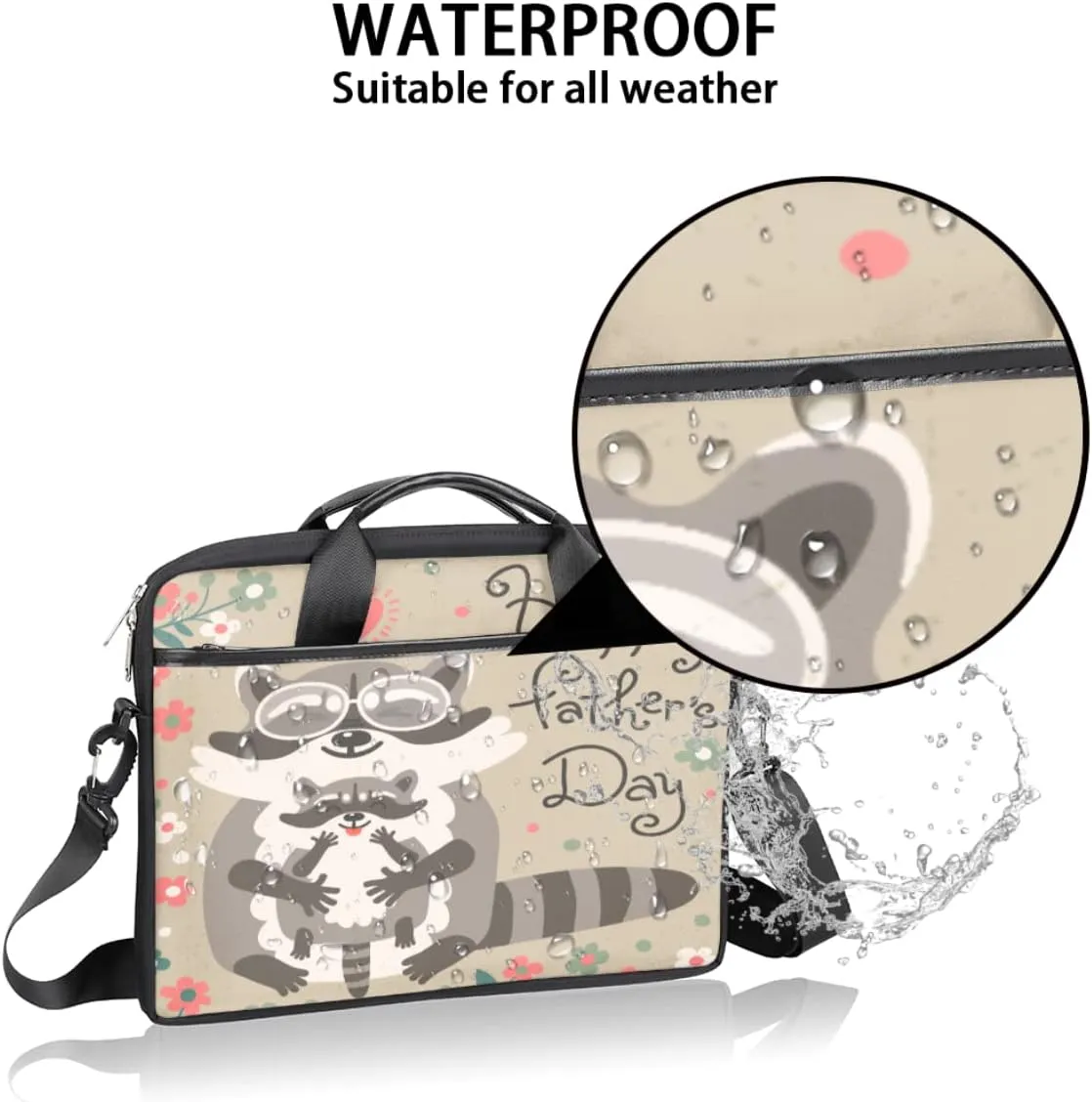 Pumpkin Turkey Laptop Shoulder Messenger Bag Waterproof Laptop Briefcase Handle Padded Strap