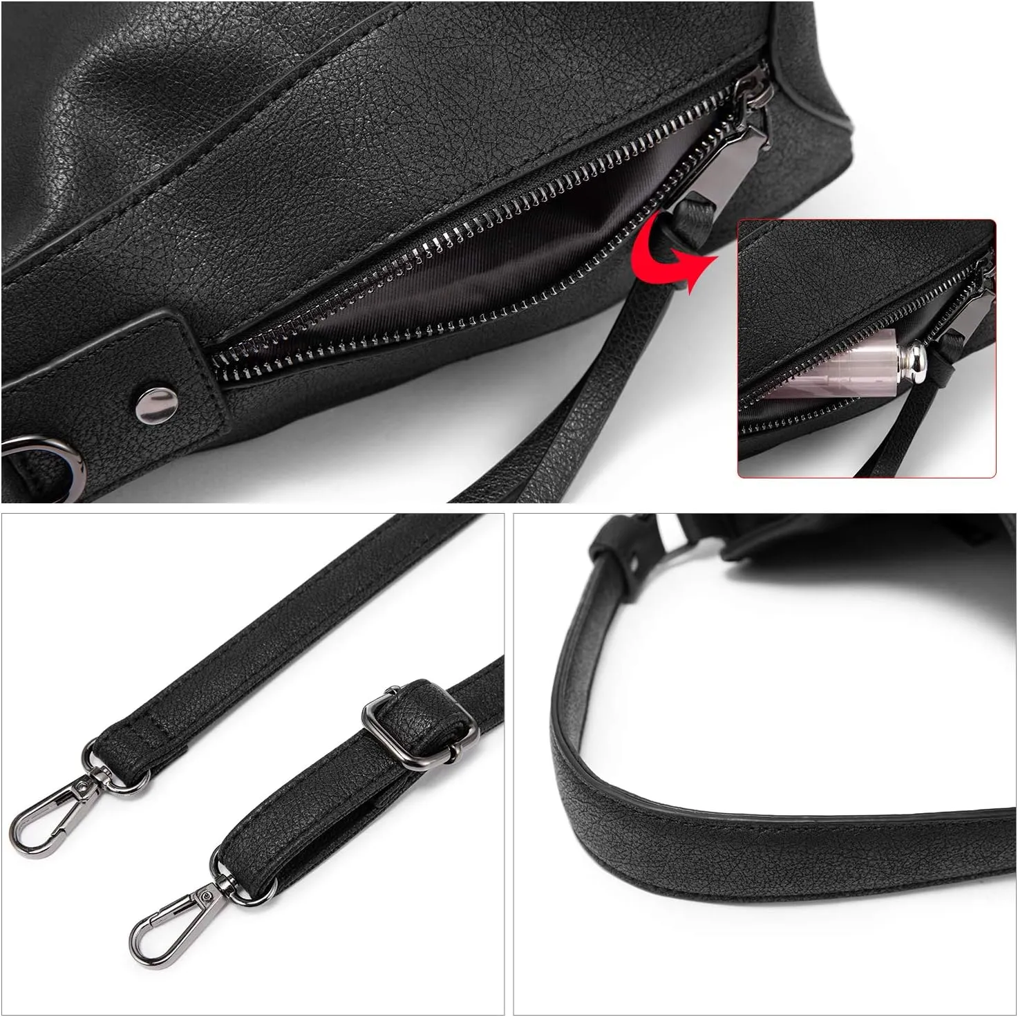 Realer Hobo Crossbody Bags for Women Designer Faux Leather Hobo Handbags Retro Large Size Shoulder Bag Bucket Purse