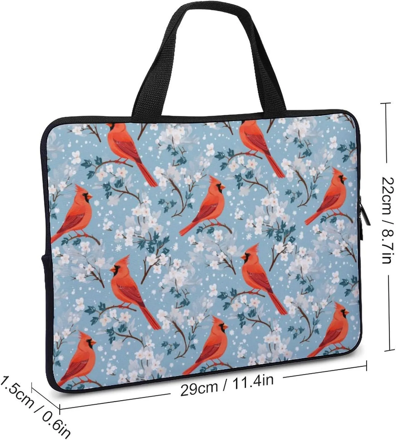 Red-Cardinal Birds Laptop Bag Carrying Case Computer Protective Sleeve Case Briefcase for Men Women