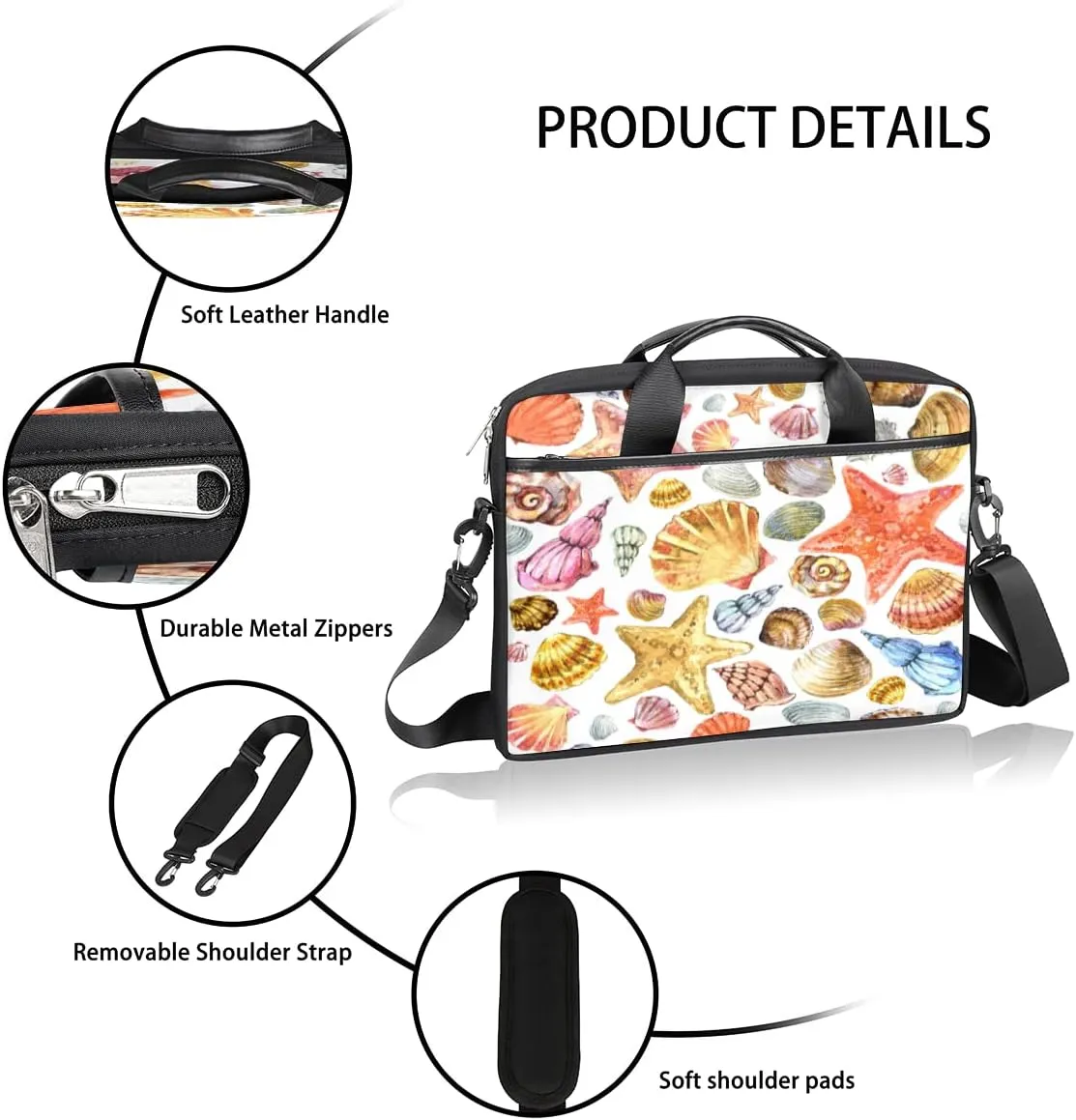 Red Flower Poppy Laptop Shoulder Messenger Bag Waterproof Laptop Briefcase with Handle and Padded Strap Case Sleeve