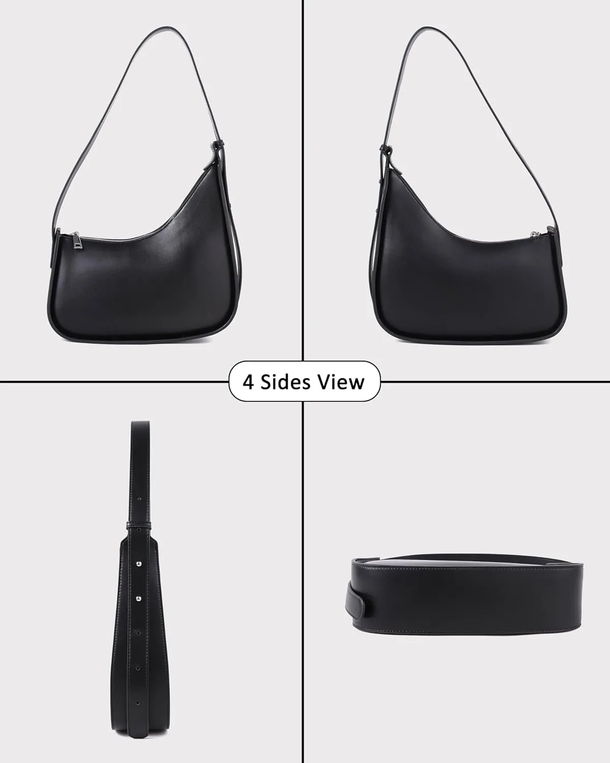 Rejolly Half Moon Bag for Women Underarm Crescent Hobo Bag Shoulder Purse PU Leather Trendy Handbag