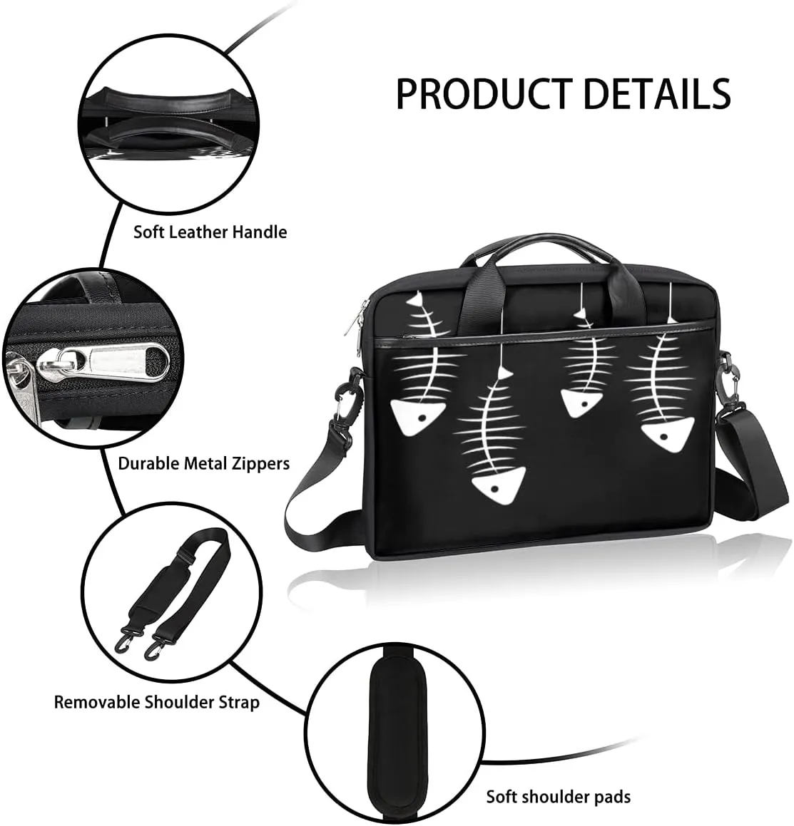 Retro Animal Paw Prints Laptop Shoulder Messenger Bag Waterproof Laptop Briefcase with Handle and Padded Strap Case Sleeve