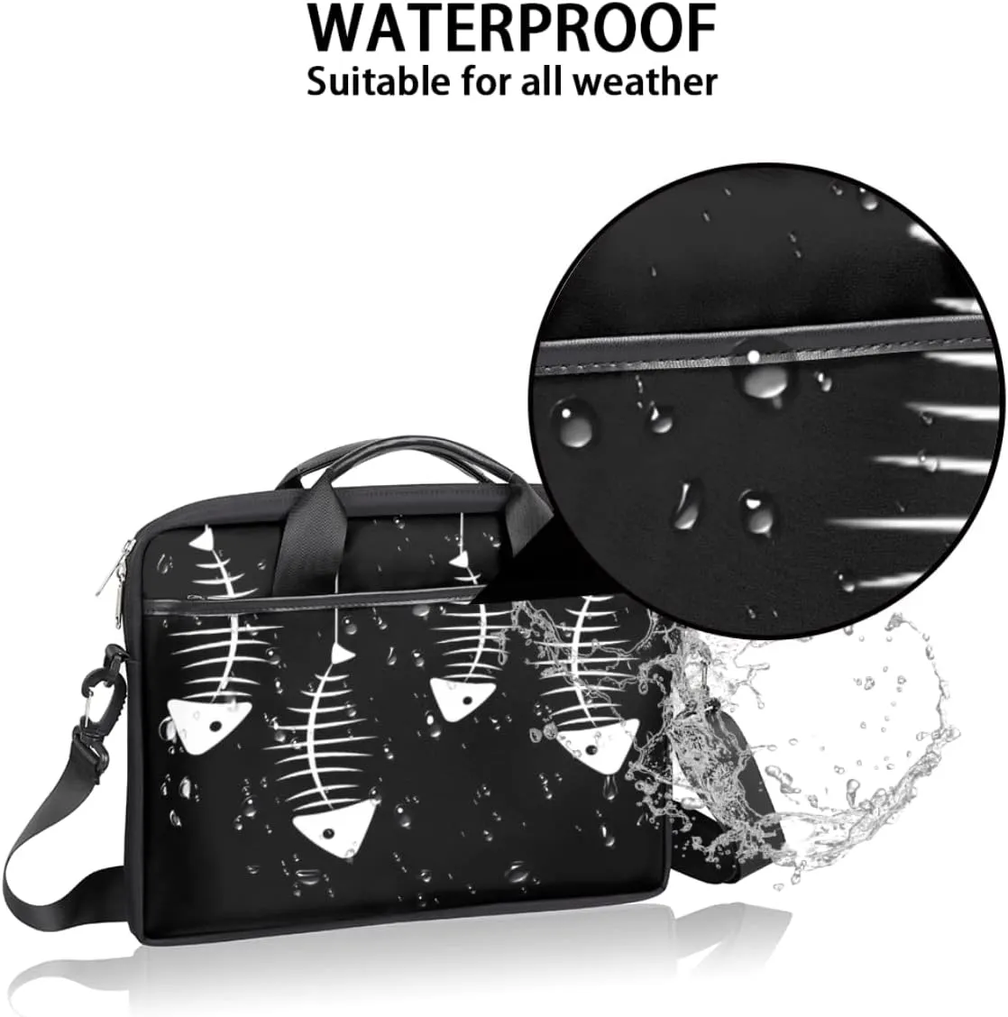 Retro Animal Paw Prints Laptop Shoulder Messenger Bag Waterproof Laptop Briefcase with Handle and Padded Strap Case Sleeve