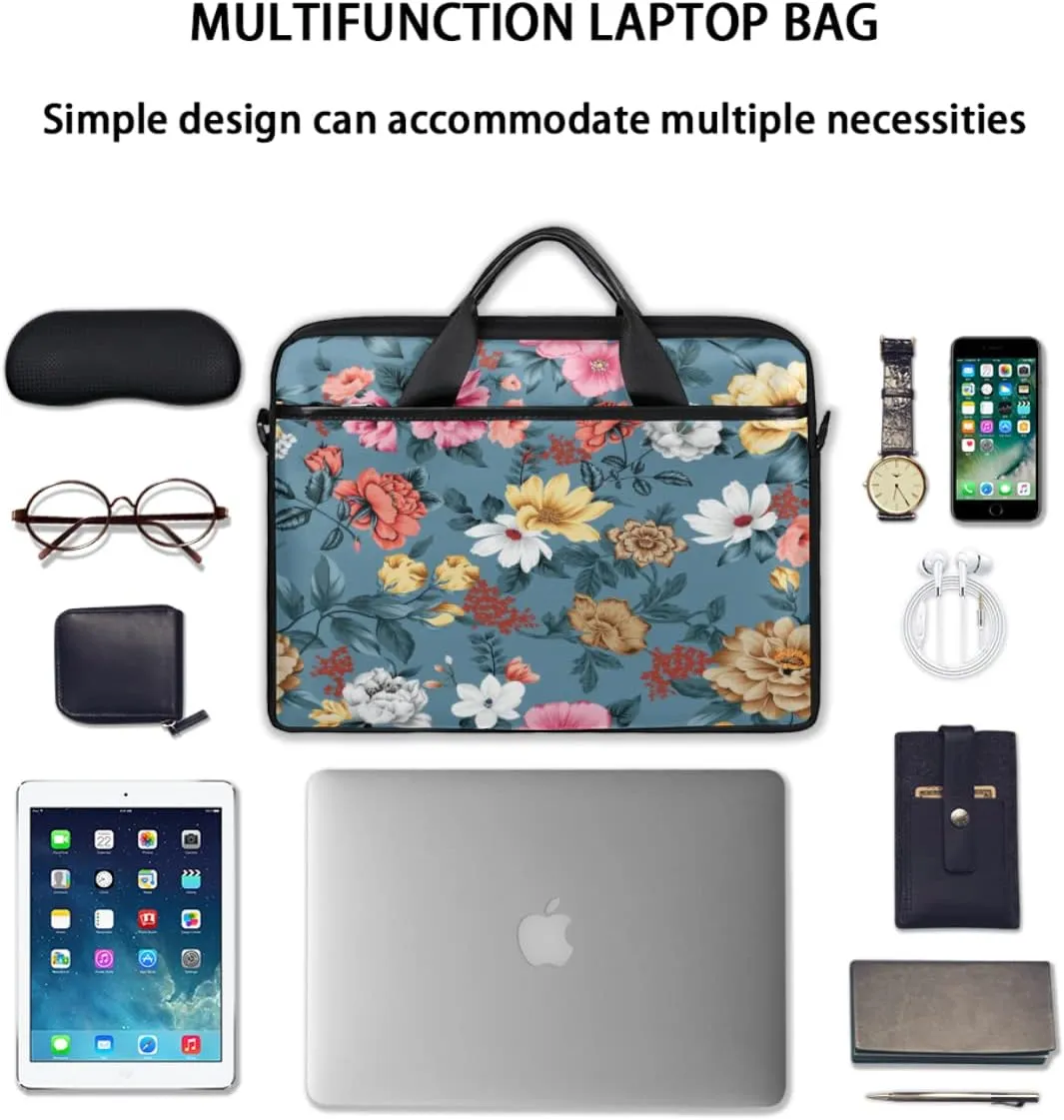Retro Bird Flamingo Laptop Shoulder Messenger Bag Waterproof Laptop Briefcase with Handle and Padded Strap Case Sleeve