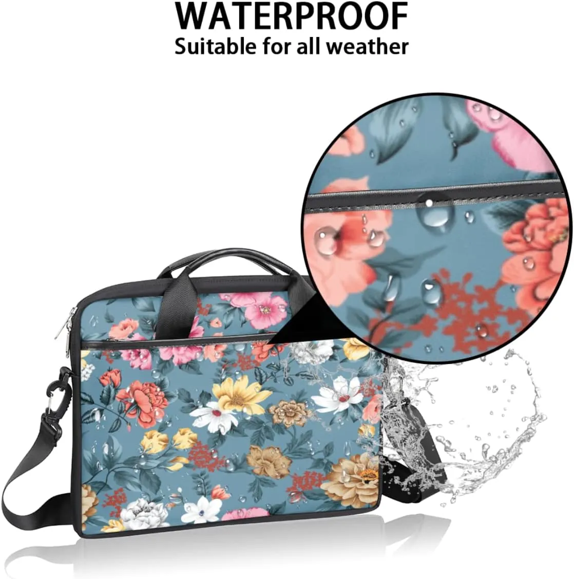 Retro Bird Flamingo Laptop Shoulder Messenger Bag Waterproof Laptop Briefcase with Handle and Padded Strap Case Sleeve
